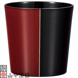 【山中漆器】木製銀彩カップ 朱