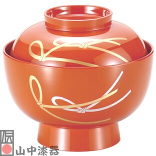 【山中漆器】4.5雑煮椀 結び 総洗朱