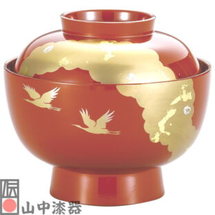【山中漆器】雑煮椀 光輝 洗朱